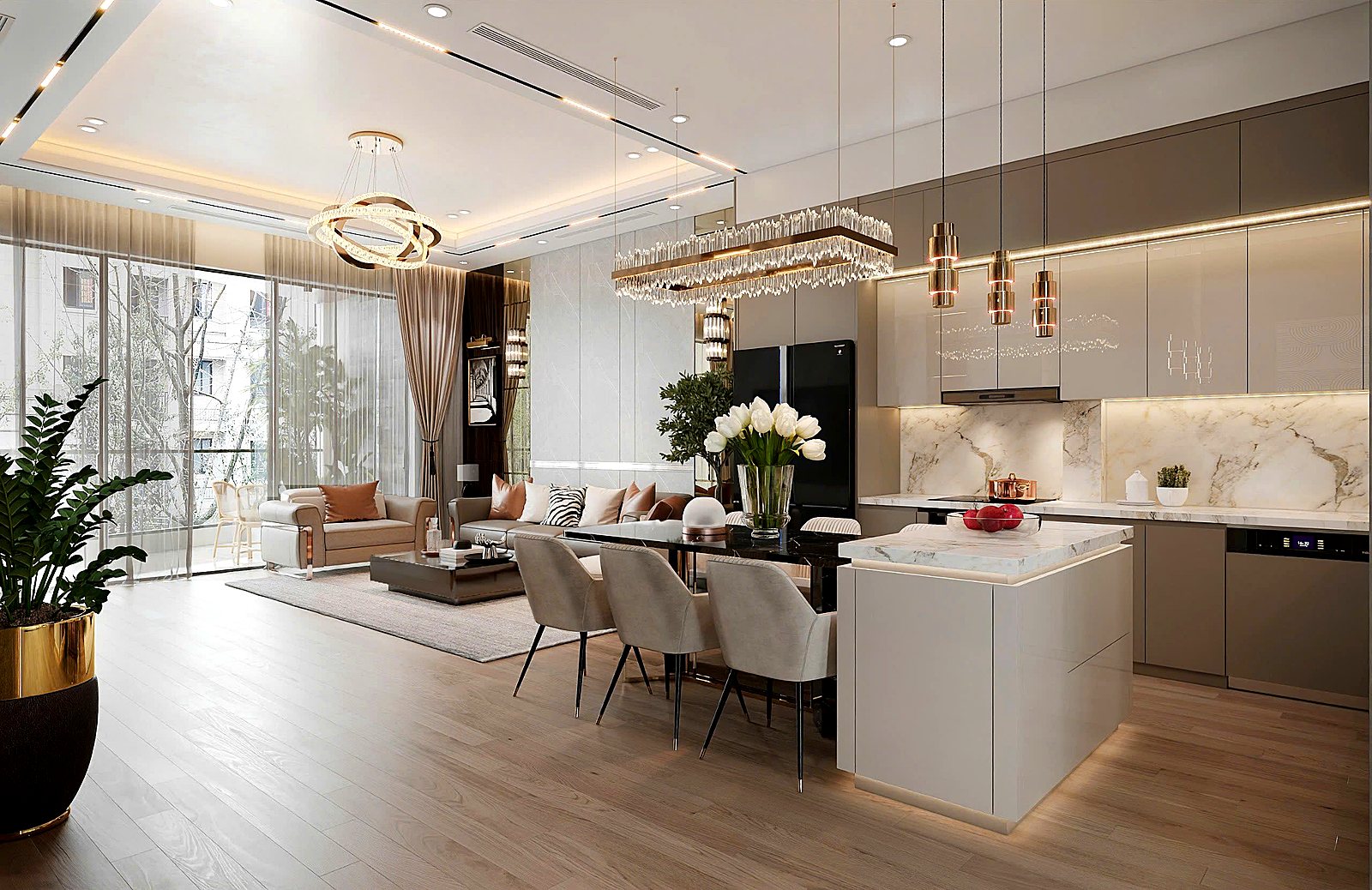 Nội thất gỗ công nghiệp do xưởng S-HOME thi công